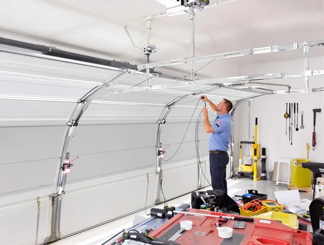 Garage door cable repair service by Tiverton Garage Door Repair in Tiverton