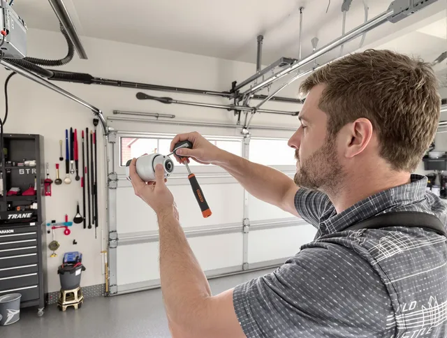 Garage door opener repair service by Tiverton Garage Door Repair in Tiverton